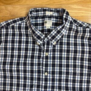 J.Crew Factory Men's Cotton Plaid Button Up Shirt XXL